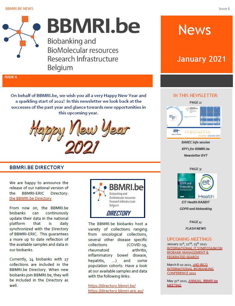 The sixth BBMRI.be newsletter is now available!