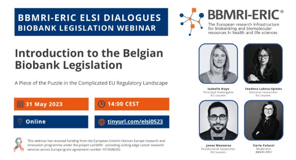 ELSI Dialogue webinars of BBMRI-ERIC: Introduction to the Belgian biobank legislation
